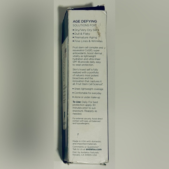 Andalou Naturals Ultra Sheer Daily Defense Facial Lotion SPF 18, Age Defying - Picture 2 of 6